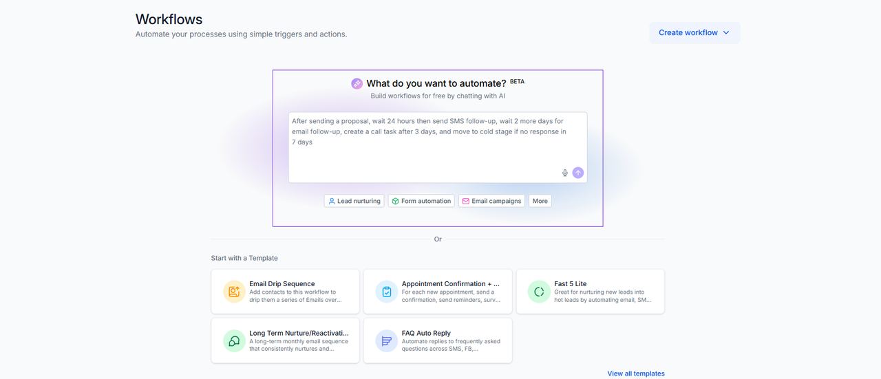 Describe the automation in plain English, or start from a template
