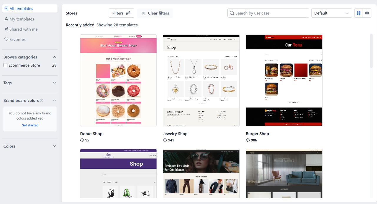 28 ready-made storefronts to start from