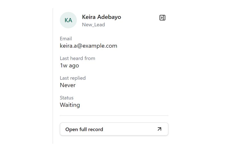 The contact pane beside a conversation