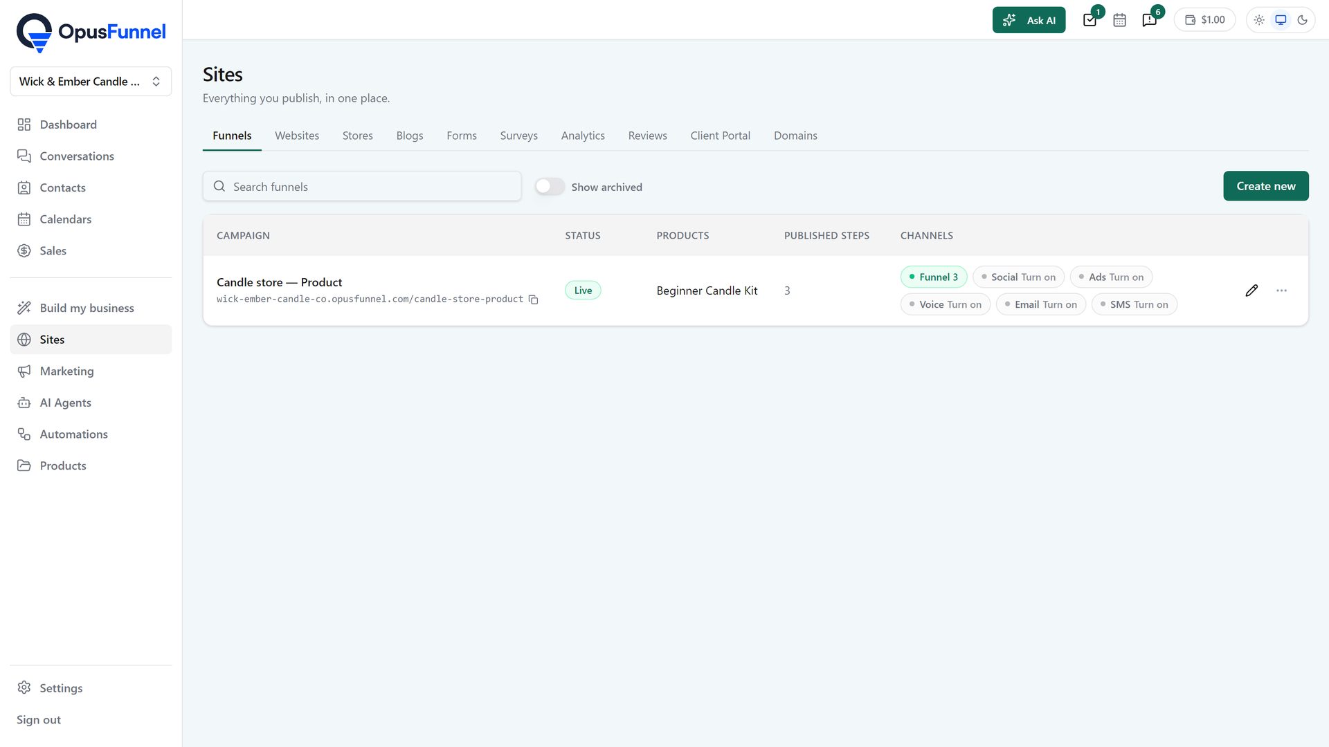 Sites › Funnels