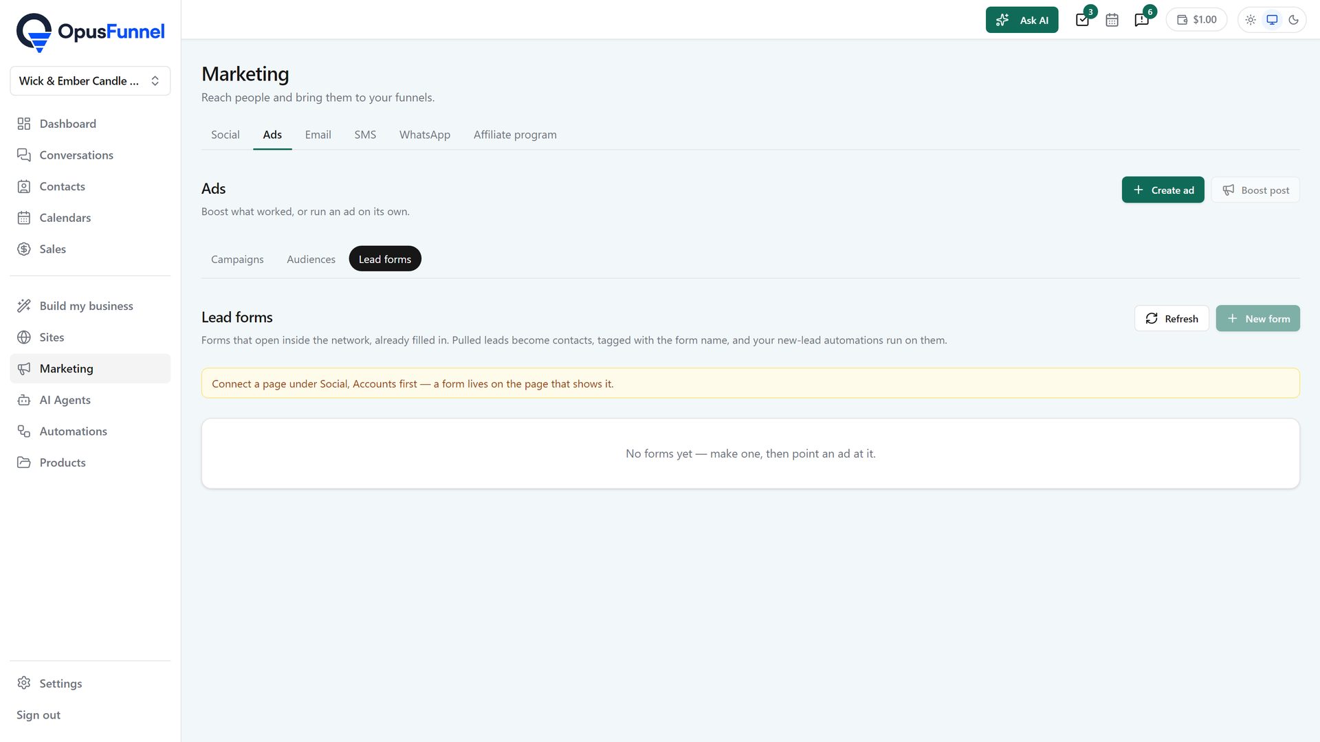 Marketing › Ads › Lead forms