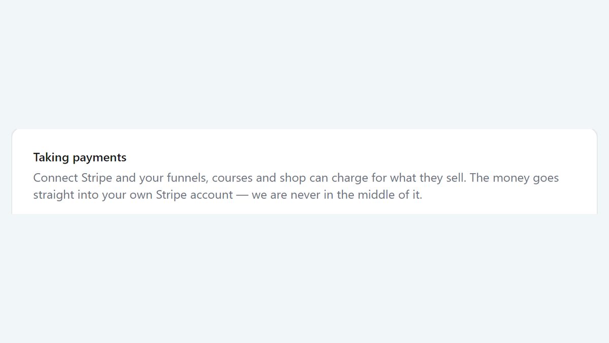 Taking payments: connect your own Stripe account