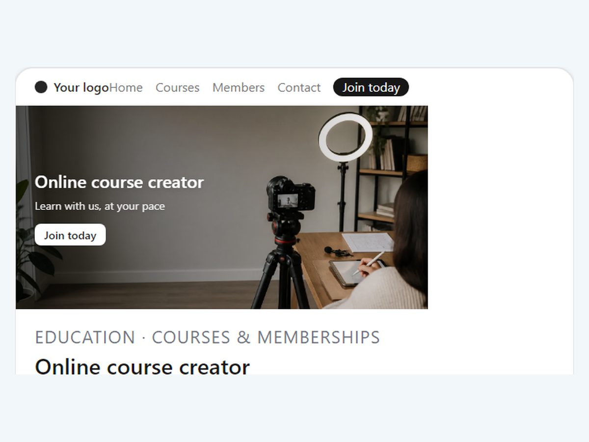 Online course creator snapshot template
