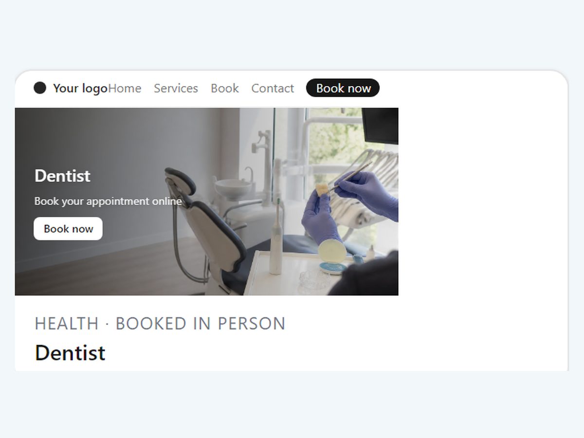 Dentist snapshot template: booked in person